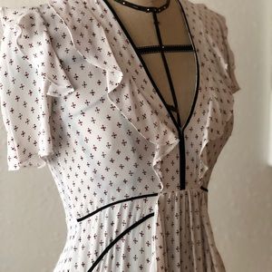 Maje white dot print dress, French size 1 (us 4)